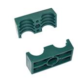 Double plastic mounting clamp 25mm