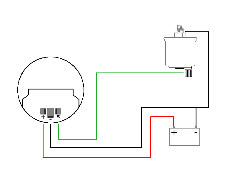 fuel pressure 0-5 bar 12 volt, with backlight.