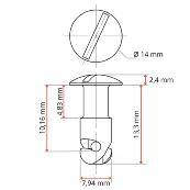 Screw Dzus oval head AJ5-40 1/4 - 11mm