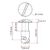 Screw Dzus oval head 1/4-17mm