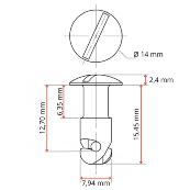 Screw Dzus oval head 1/4-13mm
