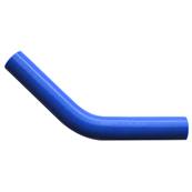 Blue silicone hose bent at 45 °