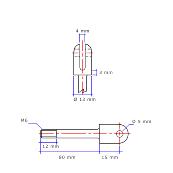 Steel M6 x 80 female screw eye 